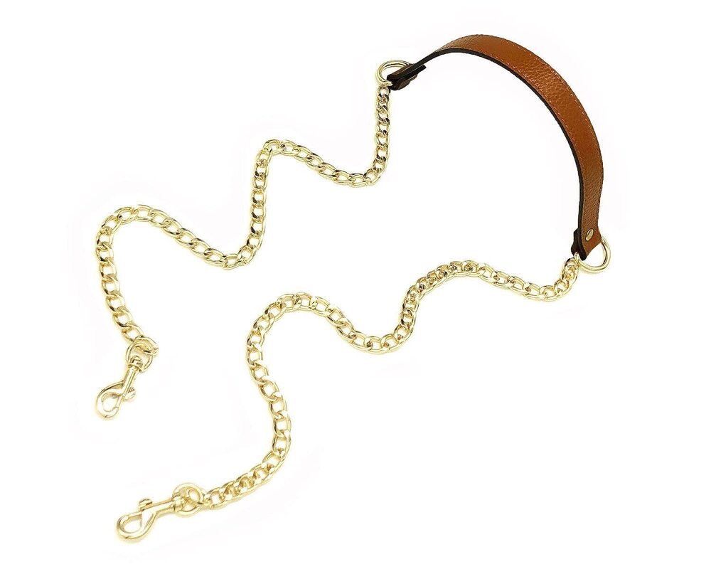 1843 Replacement Chain & Leather Shoulder Crossbody Strap Brown